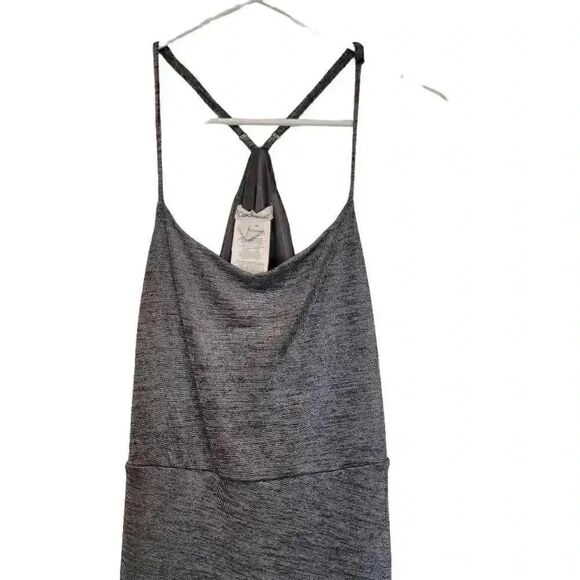 BCBGENERATION Women's Silver/Gray Poly/Spandex Cowl Neck Ruched Split Thigh Cami - Picture 4 of 14